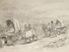 RUSSIAN CHARCOAL DRAWING SETTLERS BY SOLOMON BOIM PIC-1