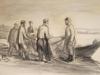 RUSSIAN CHARCOAL DRAWING FISHERMEN BY SOLOMON BOIM PIC-1