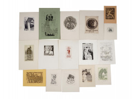 COLLECTION OF 16 EUROPEAN MID CENTURY BOOKPLATES