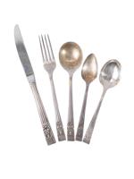 SILVER PLATED TABLE WARE SET OF 59 PIECES IN CASE