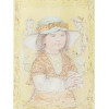 PASTEL PRINT GIRL WITH HAT HANDSIGNED EDNA HIBEL PIC-1