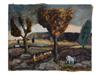 MIDCENTURY OIL PAINTING LANDSCAPE SIGNED J AVIRON PIC-0