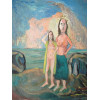 OIL PAINTING WOMEN AND SEA SIGNED JOACHIM AVIRON PIC-1