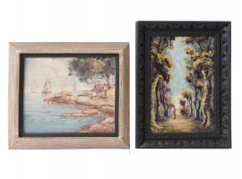 FRAMED OIL ON CANVAS LANDSCAPE PAINTINGS SIGNED