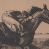 AMERICAN WAR HORSE RACING ETCHING BY C W ANDERSON PIC-1