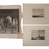ANTIQUE FRENCH ETCHING PRINT COLLECTION PIC-2
