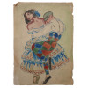 RUSSIAN WATERCOLOR PAINTING BAKST COSTUME DESIGN PIC-0