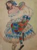 RUSSIAN WATERCOLOR PAINTING BAKST COSTUME DESIGN PIC-1