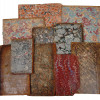 EX LIBRIS MARBLE BOARDS AND LEATHER COVER SCRAPS PIC-1