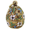 RUSSIAN SILVER GILT CLOISONNE ENAMEL EGG PENDANT PIC-1