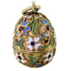 RUSSIAN SILVER GILT CLOISONNE ENAMEL EGG PENDANT PIC-0