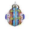 RUSSIAN SILVER GILT ENAMEL LAZULI EGG PENDANT PIC-1