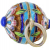 RUSSIAN SILVER GILT ENAMEL LAZULI EGG PENDANT PIC-3