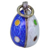 RUSSIAN SILVER AND GUILLOCHE ENAMEL EGG PENDANT PIC-1