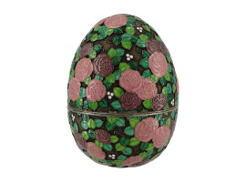 RUSSIAN GILT SILVER CLOISONNE ENAMEL EASTER EGG