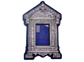 RUSSIAN SILVER AND CLOISONNE ENAMEL PICTURE FRAME