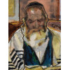 MID CENTURY JUDAICA MIXED MEDIA PAINTING SIGNED PIC-2