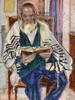 MID CENTURY JUDAICA MIXED MEDIA PAINTING SIGNED PIC-1