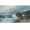 ANTIQUE MARINE PASTEL PAINTING SIGNED BY ARTIST PIC-0