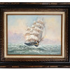 VINTAGE OIL MARINE PAINTINGS AND COLOR LITHOGRAPH PIC-3