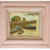 VINTAGE OIL MARINE PAINTINGS AND COLOR LITHOGRAPH PIC-1