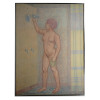 LARGE PASTEL NUDE PAINTING SIGNED P. MARTIN 1984 PIC-0