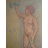 LARGE PASTEL NUDE PAINTING SIGNED P. MARTIN 1984 PIC-1