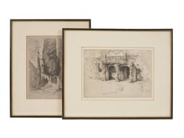 TWO FRENCH ETCHINGS BY MAURICE ACHENER