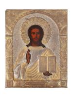 ANTIQUE RUSSIAN ORTHODOX ICON CHRIST PANTOCRATOR