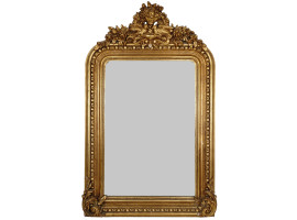 LARGE ANTIQUE BOHEMIAN MIRROR WITH ORNATE FRAME