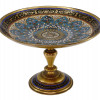 RUSSIAN BRASS ENAMEL FOOTED CANDY DISH PIC-0