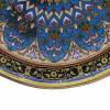 RUSSIAN BRASS ENAMEL FOOTED CANDY DISH PIC-4