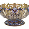 RUSSIAN SILVER PIERCED ENAMEL FRUIT BOWL PIC-0