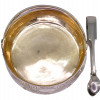 RUSSIAN GILT SILVER SUGAR BOWL WITH SILVER TONG PIC-1