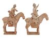 ANTIQUE MING DYNASTY POTTERY EQUESTRIAN FIGURINES PIC-2