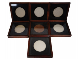 SET OF SEVEN VINTAGE SQUARE WOODEN PICTURE FRAMES