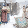 YURI KUGACH RUSSIAN SOVIET OIL PAINTING, HOLIDAY PIC-1