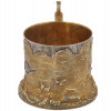 RUSSIAN GILT SILVER TREE STUMP TEA GLASS HOLDER PIC-3