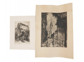 ANTIQUE ARCHITECTURE ETCHINGS BY ALBRECHT BRUCK