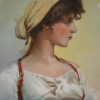ANTIQUE 19TH C. PORCELAIN FEMALE PORTRAIT PLATES PIC-2