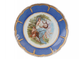 ANTIQUE 19TH C. MEISSEN PORCELAIN CABINET PLATE