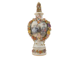 ANTIQUE LIDDED PORCELAIN VASE BY CARL THIEME