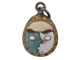 RUSSIAN SILVER AND ENAMEL EGG PENDANT