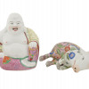 VINTAGE ASIAN PORCELAIN BUDDHA AND PIG FIGURINES PIC-1