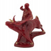 MID CENTURY RED CERAMIC FIGURINE OF BULL FIGHTER PIC-4