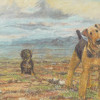 AMERICAN OIL PAINTING DOG SIGNED BY GISELA KELLER PIC-1