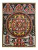 ANTIQUE TIBETAN MANDALA MIXED MEDIA PAINTING PIC-0