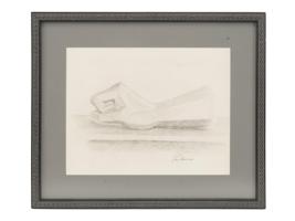 PENCIL ON PAPER PAINTING KNUCKLE SIGNED PAULUCCI