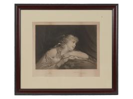 ANTIQUE ETCHING SIGNED JOHN SARTAIN AFTER COOMANS