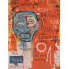 ATTR TO JEAN MICHEL BASQUIAT MIXED MEDIA PAINTING PIC-1